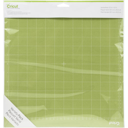 Cricut - Adhesive Back Cutting Mats 12"X12" - 3/Pkg - Green, Blue & Purple. Provo Craft-Cricut Adhesive Back Cutting Mats: Green, Blue And Purple. Each of the three mats has been customized to match the weight of commonly used crafting materials. Each has just the right level of grip to not only hold your material firmly in place during use but also allow you to easily remove the material from the adhesive surface. Available at Embellish Away located in Bowmanville Ontario Canada.