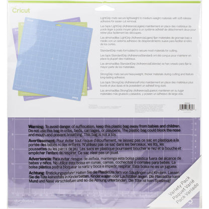 Cricut - Adhesive Back Cutting Mats 12"X12" - 3/Pkg - Green, Blue & Purple. Provo Craft-Cricut Adhesive Back Cutting Mats: Green, Blue And Purple. Each of the three mats has been customized to match the weight of commonly used crafting materials. Each has just the right level of grip to not only hold your material firmly in place during use but also allow you to easily remove the material from the adhesive surface. Available at Embellish Away located in Bowmanville Ontario Canada.