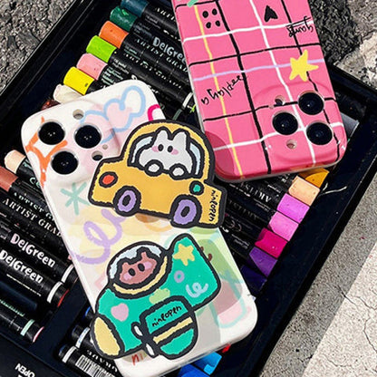 Cute Cartoon Phone Case with Phone Grip Stand Holder