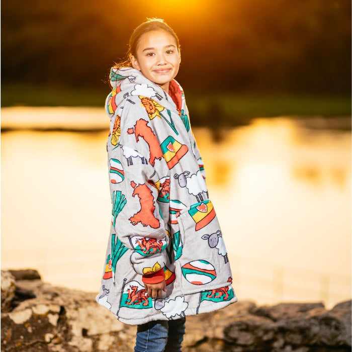 'Cwtchie' - Child's Welsh Patterned Hoodie (Large)