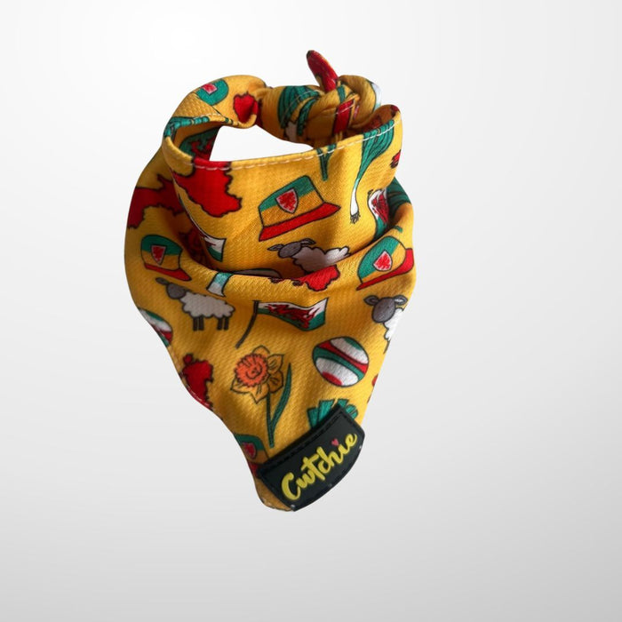 'Cwtchie' Dog Bandana - Medium (Yellow)