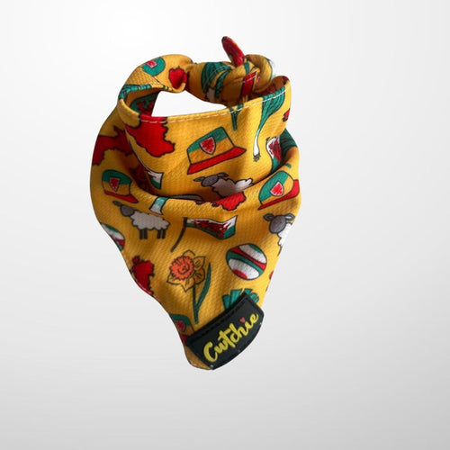 'Cwtchie' Dog Bandana - Medium (Yellow)