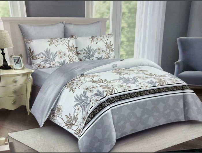 Dark Floral Leaf Duvet Set – 5x6