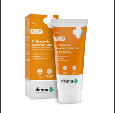DERMA SPF+ 50 Sunblock - 1% Hyaluronic Sunscreen Aqua Gel