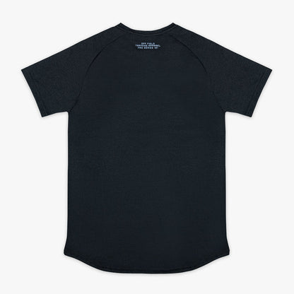 Black and light blue Diamond Tech youth graphic tee — back view