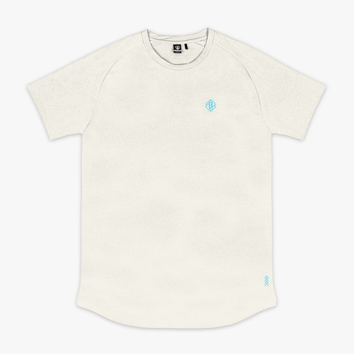Bone and light blue Diamond Tech youth graphic tee — front view