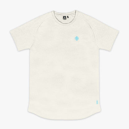 Bone and light blue Diamond Tech youth graphic tee — front view