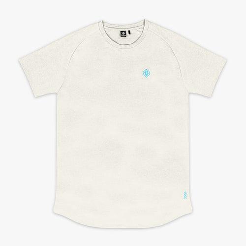 Bone and light blue Diamond Tech youth graphic tee — front view