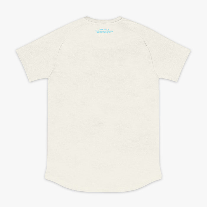 Bone and light blue Diamond Tech youth graphic tee — back view