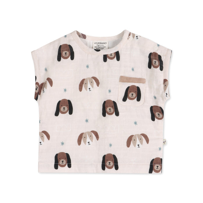 Doggies Baby Top Front (Organic Muslin)