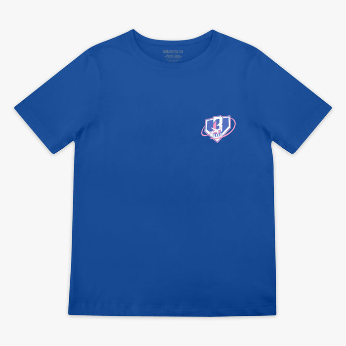 Blue Dream Chaser Sunrise youth graphic tee — front view
