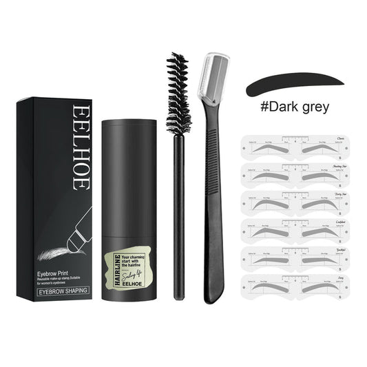 EELHOE Eyebrow Stamp Set Natural Quick Eyebrow Stencil Makeup Eyebrow Print Set Dark Grey EELHOE COSMETICS