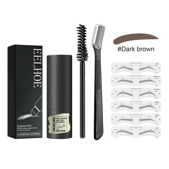 EELHOE Eyebrow Stamp Set Natural Quick Eyebrow Stencil Makeup Eyebrow Print Set Dark Brown EELHOE COSMETICS