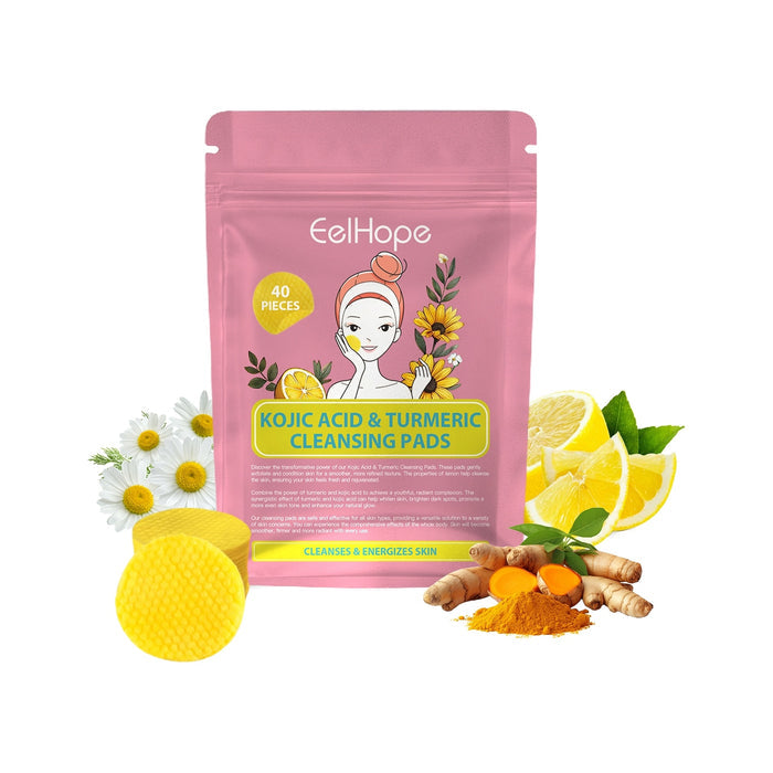 EELHOE Kojic Acid And Turmeric Cleaning Cotton Pads 40pcs 40 pieces EELHOE COSMETICS