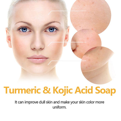 EELHOE Lemon turmeric kojic acid soap Gently Clean Facial Fading Spots Brighten Skin Color Hydrating Moisturizing EELHOE COSMETICS