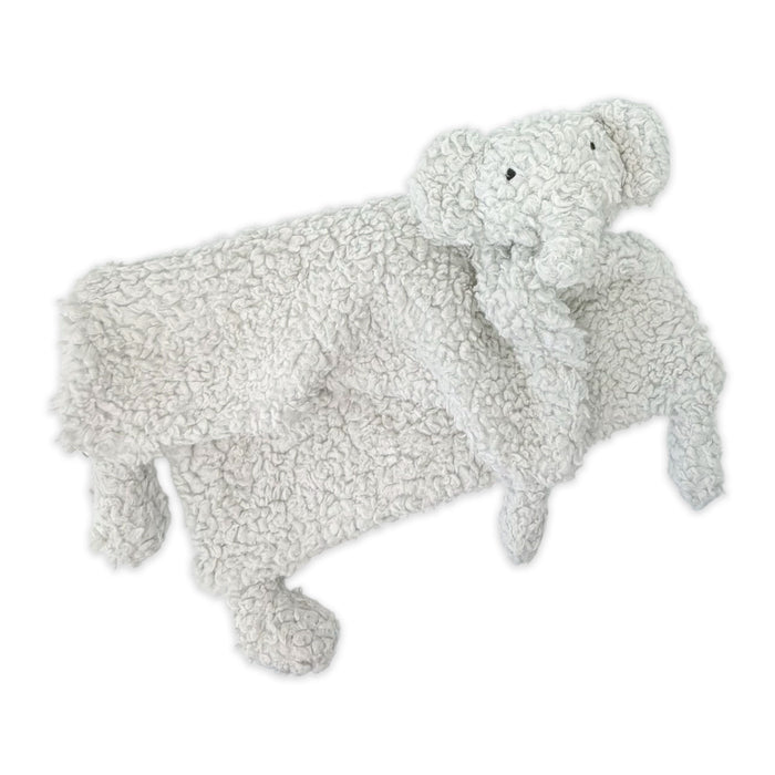 ELEPHANT - Organic SHERPA Lovey Baby Security Blanket Cuddle Cloth (Folded)