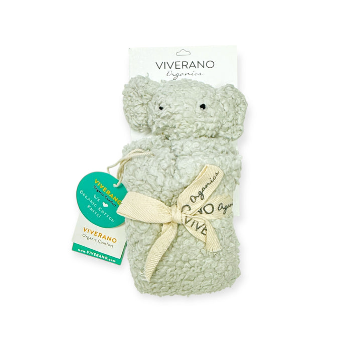 ELEPHANT - Organic SHERPA Lovey Baby Security Blanket Cuddle Cloth (Packaged)