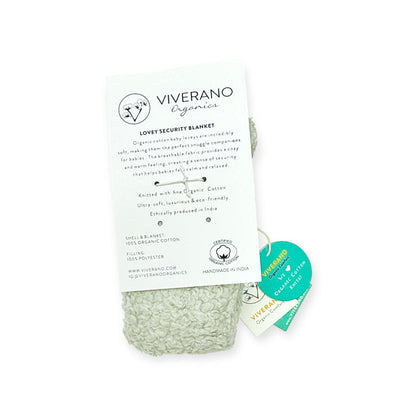 ELEPHANT - Organic SHERPA Lovey Baby Security Blanket Cuddle Cloth