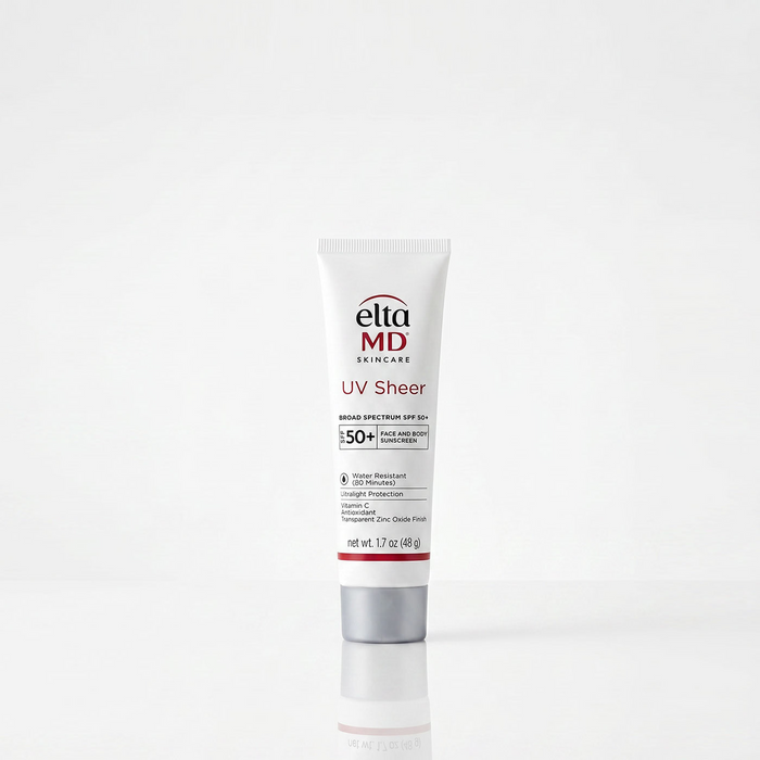 Elta MD UV Sheer sunscreen tube on a white background
