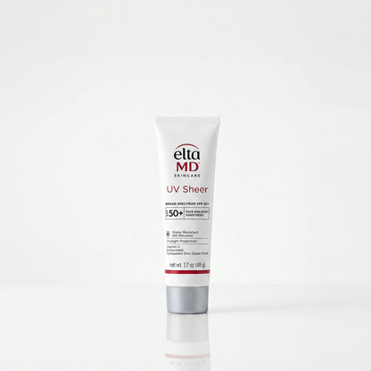 Elta MD UV Sheer sunscreen tube on a white background