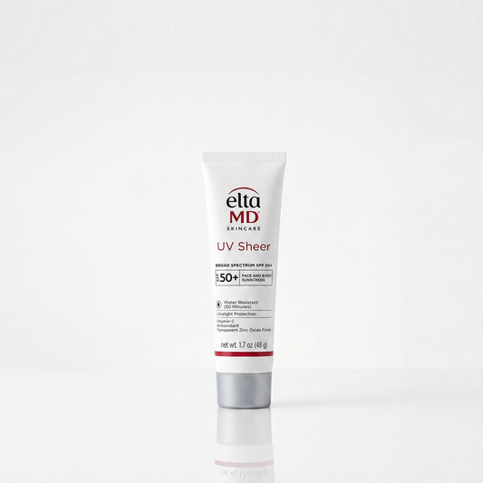 Elta MD UV Sheer sunscreen tube on a white background