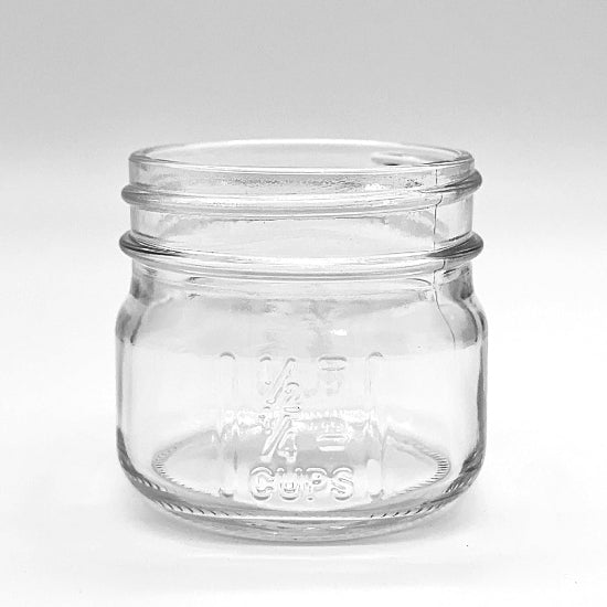 Embossed 4 oz Square Mason Jar