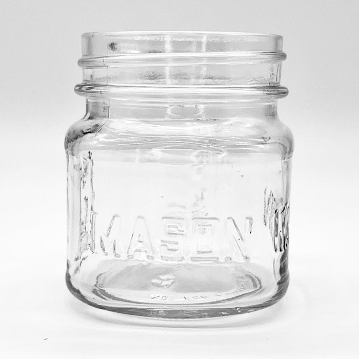 Embossed 8oz Square Mason Jars Packed 12