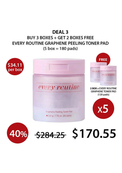 (BUY 3+2 FREE)  EVERY ROUTINE PEELING TONER PAD