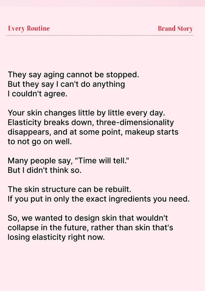Text on a pink background discussing aging and skin care routines.