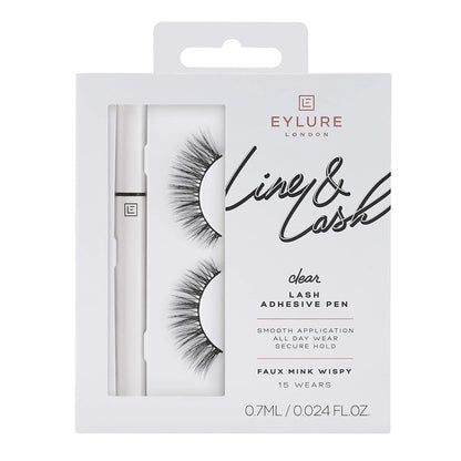Eylure London Line & Lash Clear Lash Adhesive Pen Faux Mink Wispy 0.024oz/ 0.7ml - ikatehouse