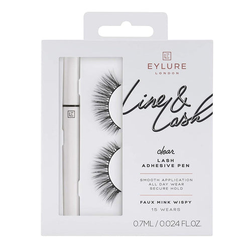 Eylure London Line & Lash Clear Lash Adhesive Pen Faux Mink Wispy 0.024oz/ 0.7ml - ikatehouse