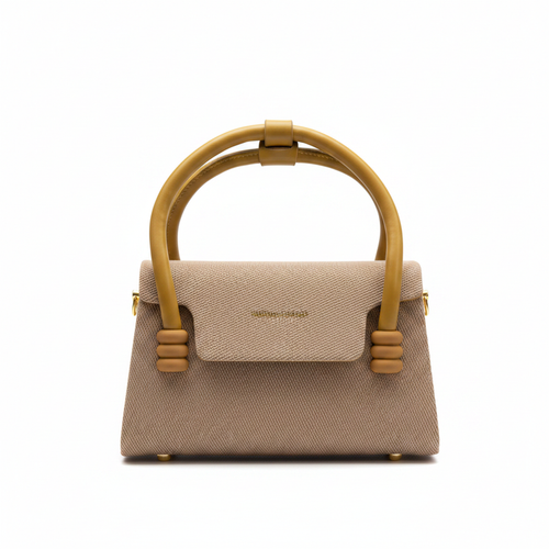 Fashion & Bags Leather Mini Top Handle Bag - White Background