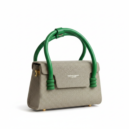 Fashion & Bags Leather Mini Top Handle Bag Green - White Background