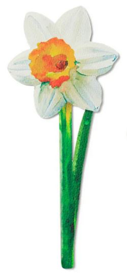 'Faux-leather' Flower Shaped Bookmark - Daffodil