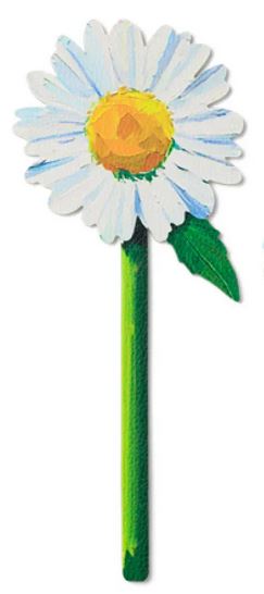 'Faux-leather' Flower Shaped Bookmark - Daisy