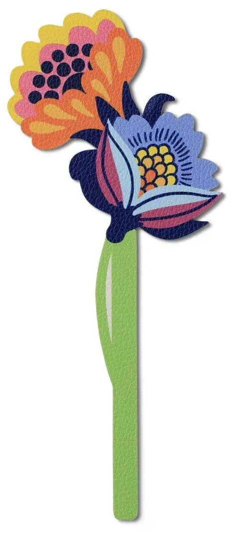 'Faux-leather' Flower Shaped Bookmark - Folky
