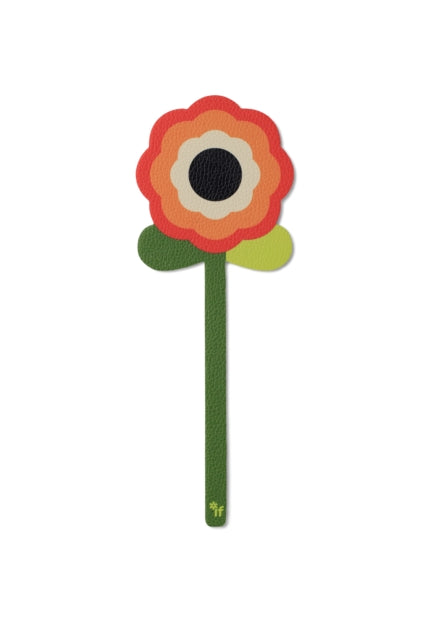 'Faux-leather' Flower Shaped Bookmark - Retro