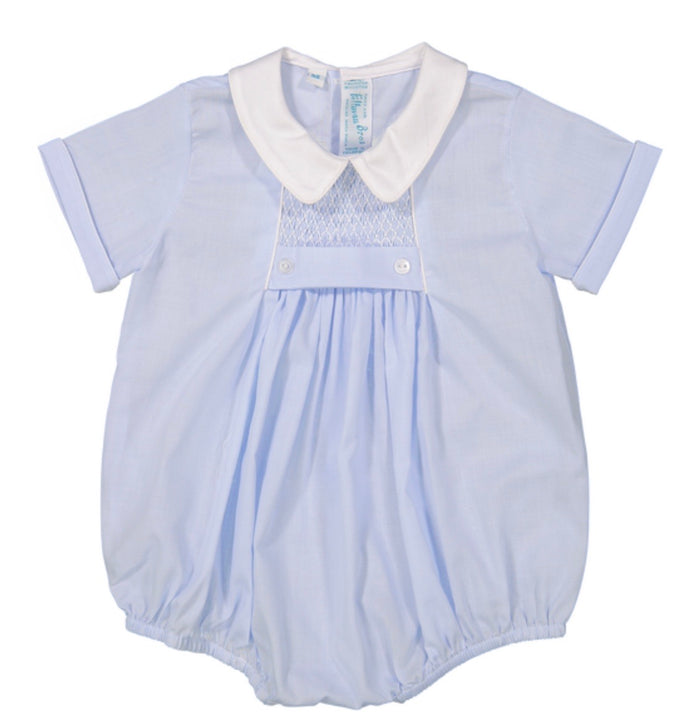 Feltman Chevron Smocked Creeper-Lt. Blue