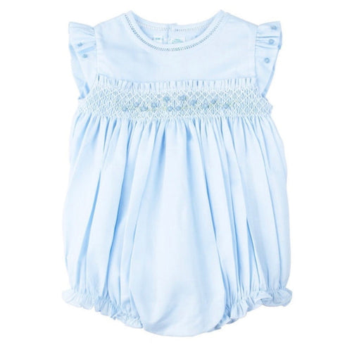 Feltman Smocked Fly Sleeve Bubble-Blue
