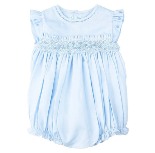 Feltman Smocked Fly Sleeve Bubble-Blue