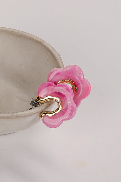 Bree Acrylic Flower Hoop Earrings
