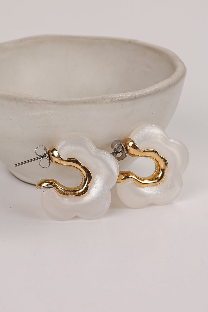 Bree Acrylic Flower Hoop Earrings