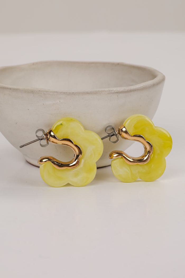 Bree Acrylic Flower Hoop Earrings
