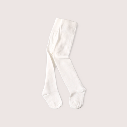 Fine Knit Basic Baby Girl Tights - Plain (Organic Blend) by Viverano