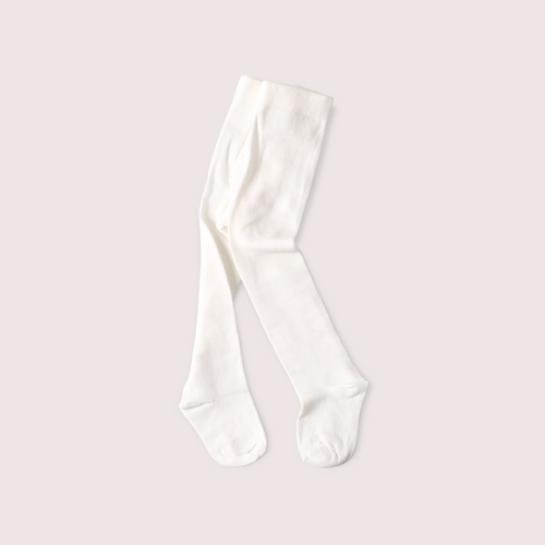 Fine Knit Basic Baby Girl Tights - Plain (Organic Blend) by Viverano
