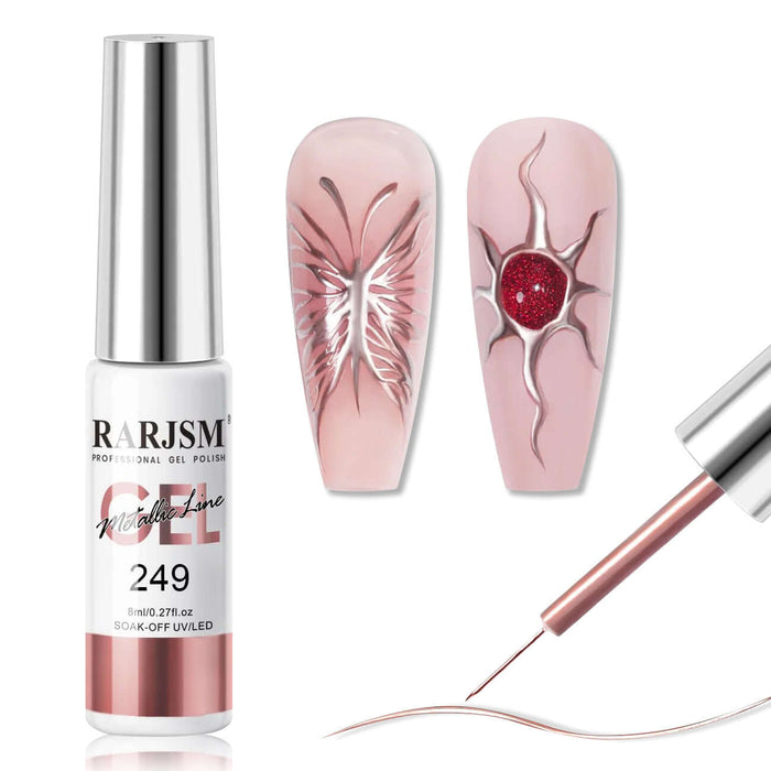 Flash Sale Rose Gold Mirror Chrome Metallic Nail Art Liner Gel 8ml - Limited Time 60% OFF