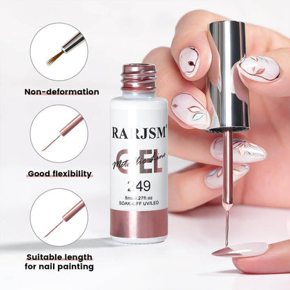 Flash Sale Rose Gold Mirror Chrome Metallic Nail Art Liner Gel 8ml - Limited Time 60% OFF