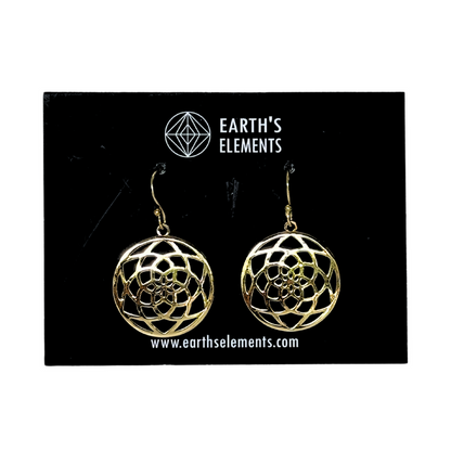 Flower of Life Earrings - Brass