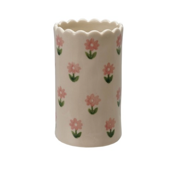 Flower stoneware vase