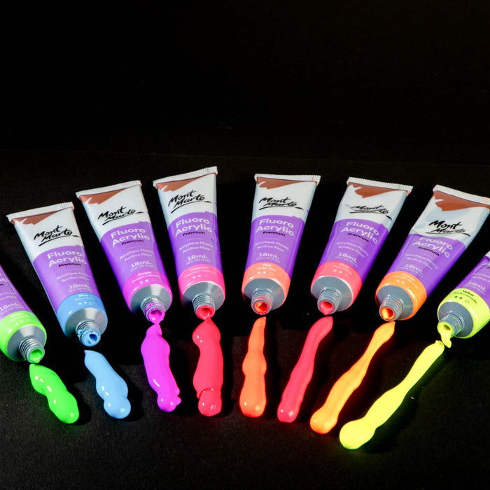 Fluoro Acrylic Paint Intro Set Premium 8pc x 18ml (0.6 US fl.oz)